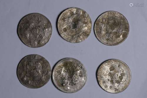 SIX SPANISH COINS