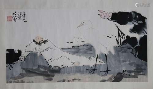 FAN ZENG: INK AND COLOR ON PAPER PAINTING 'ZHONG KUE'