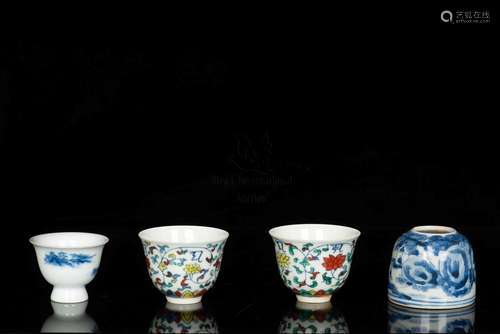 GROUP OF FOUR PORCELAIN WARES