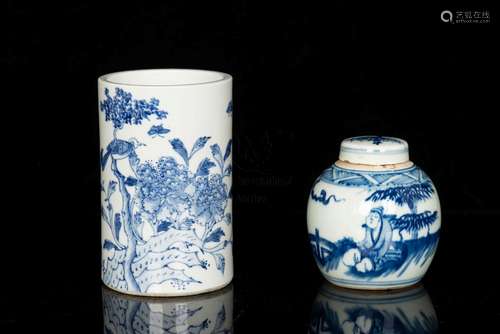 TWO BLUE AND WHITE PORCELAINS