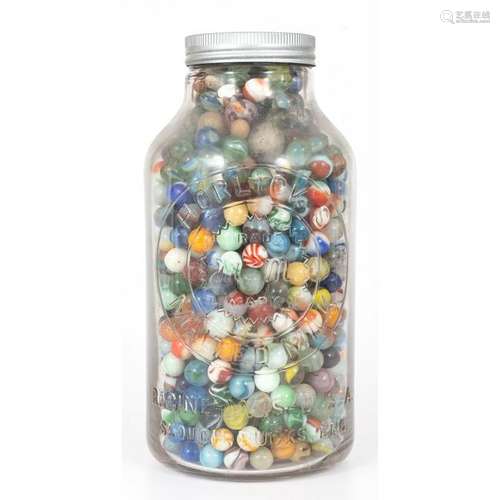 Vintage Marbles in Jar