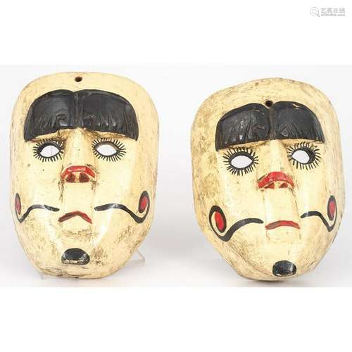 Painted Wood Carnival Masks