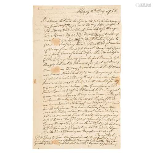 Extraordinary French and Indian War Letter, May 16,