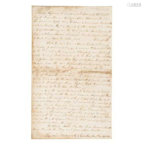 Revolutionary War Document Regarding French Army Hiring