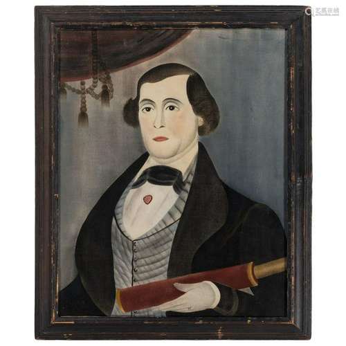 Folk Art Portrait, Style of Prior-Hamblin