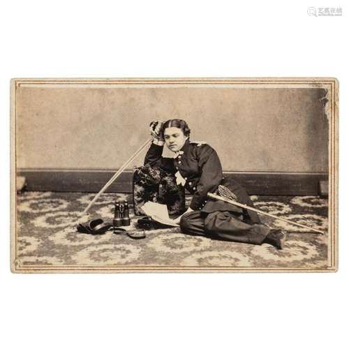 Civil War CDV of Reclining Lieutenant John Aiken