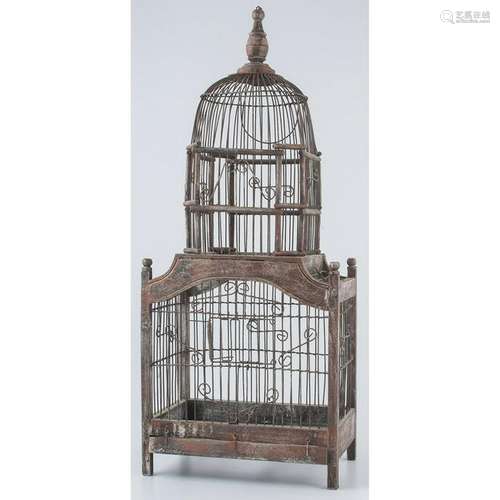 Wood and Wire Bird Cage