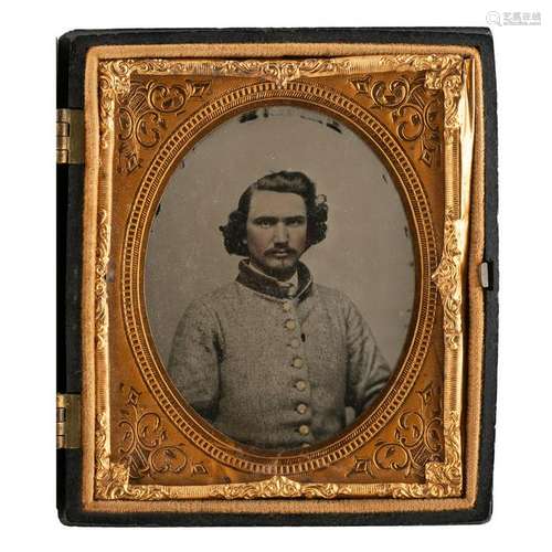 Sixth Plate Ambrotype of Genteel Confederate Soldier