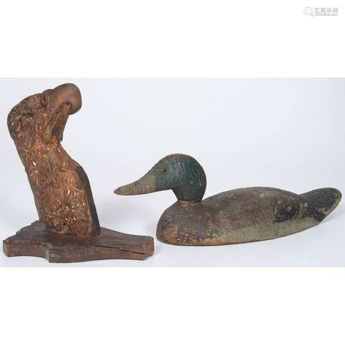 Carved Eagle Masthead & Duck Decoy