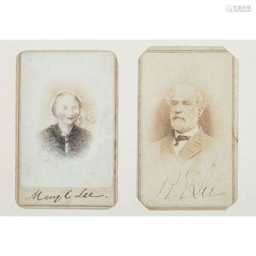 Robert E. Lee and Mary Custis Lee, Signed CDVs