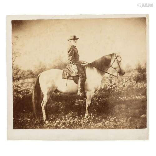 Robert E. Lee on Traveller, Albumen Photograph