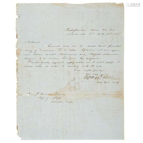 CSA Brigadier General W.W. Allen, 1864 Letter Endorsed