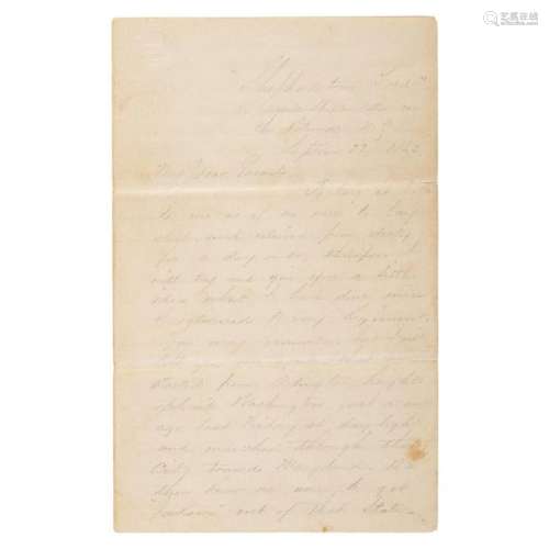 Expository Antietam Battle Letter, Written by Sergeant