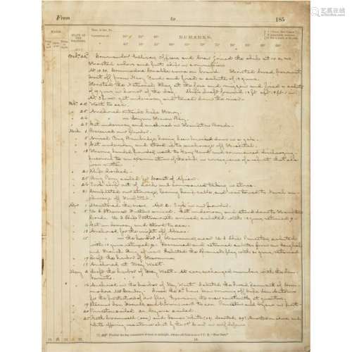 USS Jamestown, Naval Log Book, 1855-1857 on Duty with