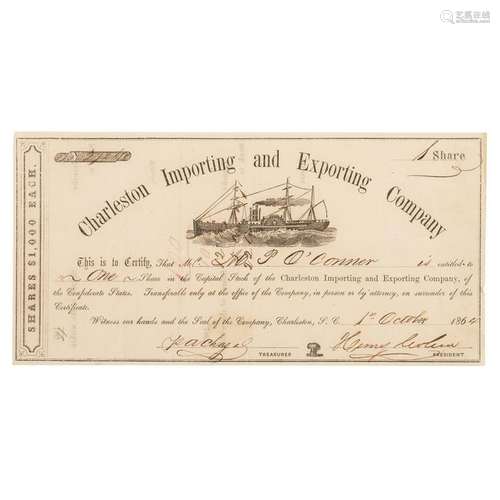 Confederate Blockade Runner Bond from the Charleston