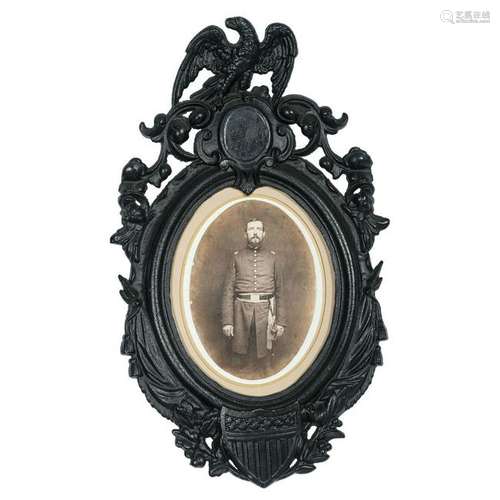 Civil War Patriotic Cast Iron Frame Containing