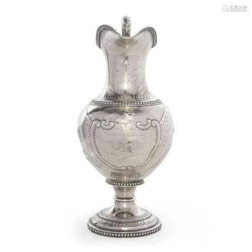 Southern Coin Silver Pitcher, Presented to Charles A.L.