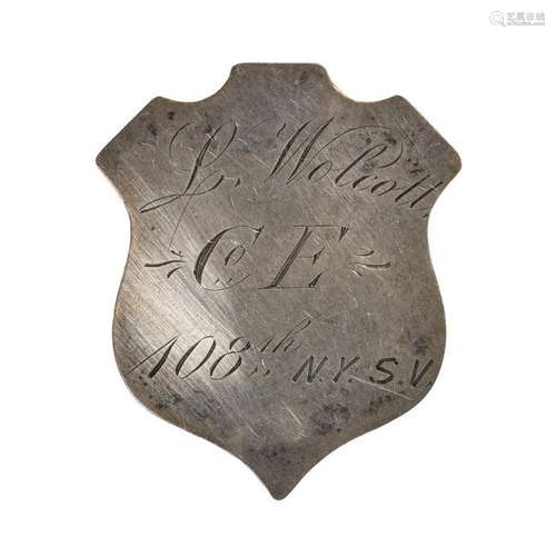 Silver ID Pin of Sergeant Lyman Wolcott, 108th New York