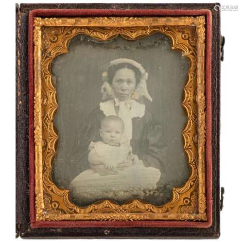 Sixth Plate Daguerreotype of African American Woman and