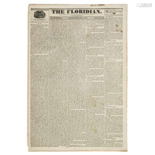 Trio of Florida Territory Newspapers Containing News
