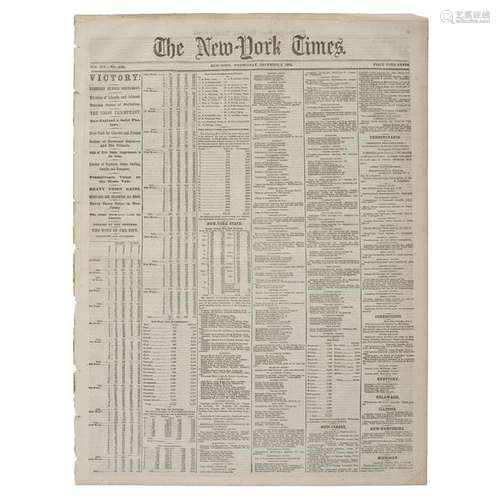 Lincoln's Reelection Reported in the New York Times