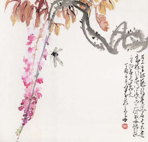 赵少昂（1905～1998） 藤花图 镜片 设色纸本