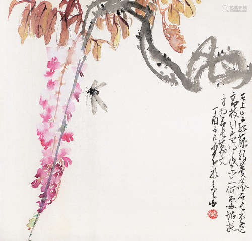 赵少昂（1905～1998） 藤花图 镜片 设色纸本
