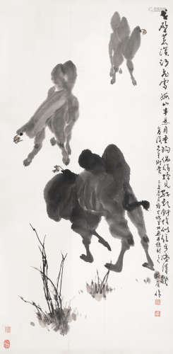 范有信（1943～1998） 骆驼图 立轴 设色纸本