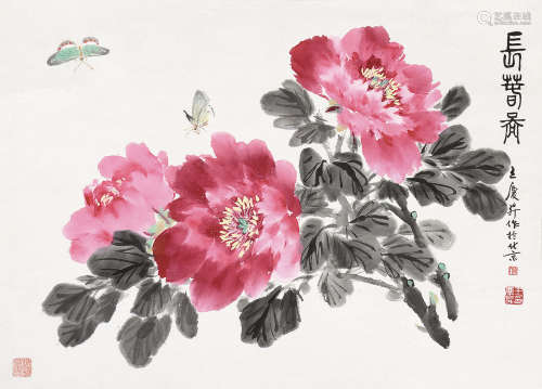 王庆升（b.1942） 花卉图 镜片 设色纸本
