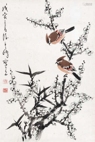 孙其峰（b.1920） 花鸟图 立轴 设色纸本