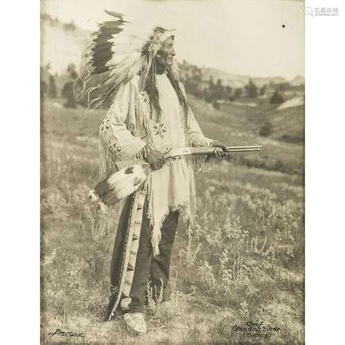 Sioux Chief Standing Bear, Silver Gelatin Photograph by