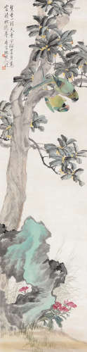 洪庶安（1887～？） 鸟语花香 镜片 设色纸本