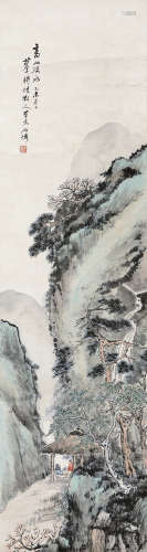 吴石僊（1845～1916） 高山流水 镜片 设色纸本