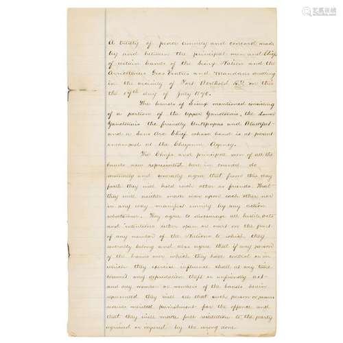 Original Manuscript Treaty of Peace between the Sioux