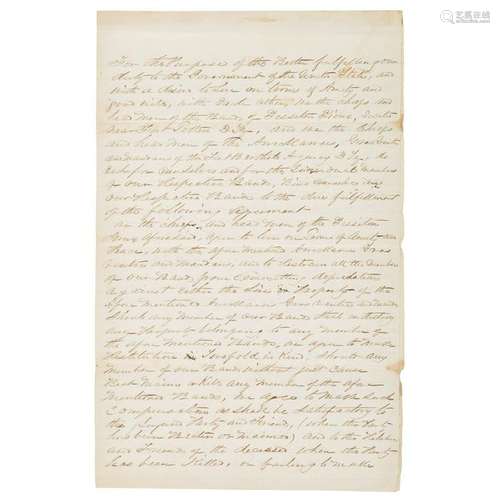 Original Manuscript Treaty Between the Sisseton Sioux