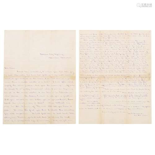 Exceptional Indian Wars-Era Letter from a Miner