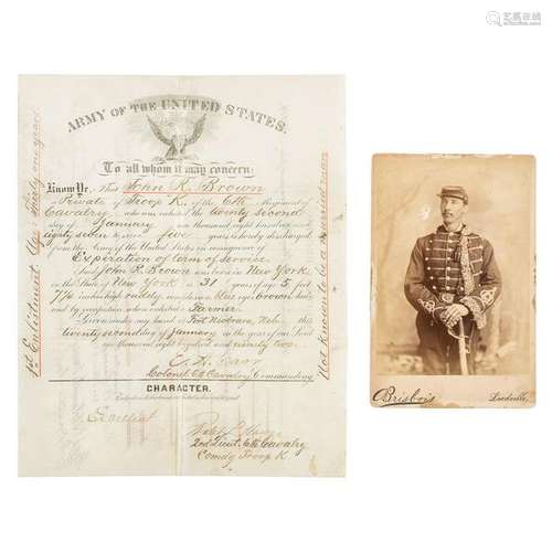 Indian Wars Discharge and Cabinet Photograph, John R.