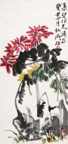 来楚生（1903～1975） 花卉 立轴 设色纸本
