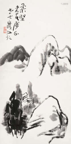 谢之光（1900～1976） 白云松舍 立轴 水墨纸本