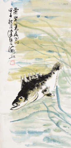 陈佩秋（b.1922） 桂鱼图 立轴 设色纸本
