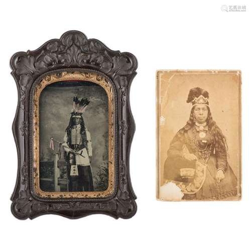 Striking Tintype of Central Plains Indian, Plus