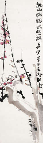 周昌谷（1929～1985） 老树新开 立轴 设色纸本