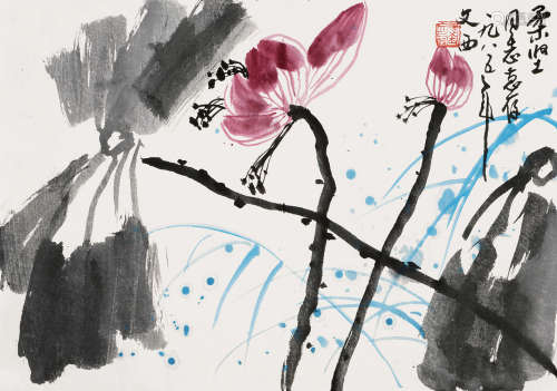 刘文西（1933～2019） 蒲塘秋影 镜片 设色纸本