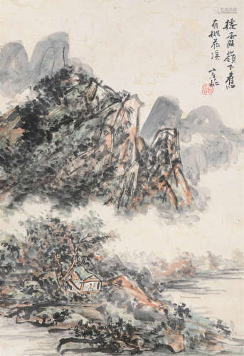 黄宾虹（1865～1955） 桃花溪招隐 立轴 设色纸本