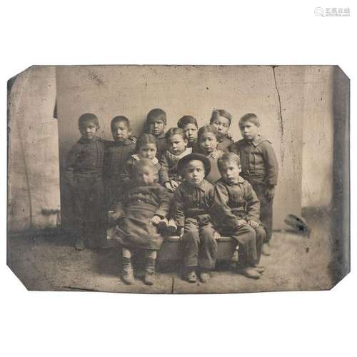 American Indian Boarding School, Rare Pair of Tintypes