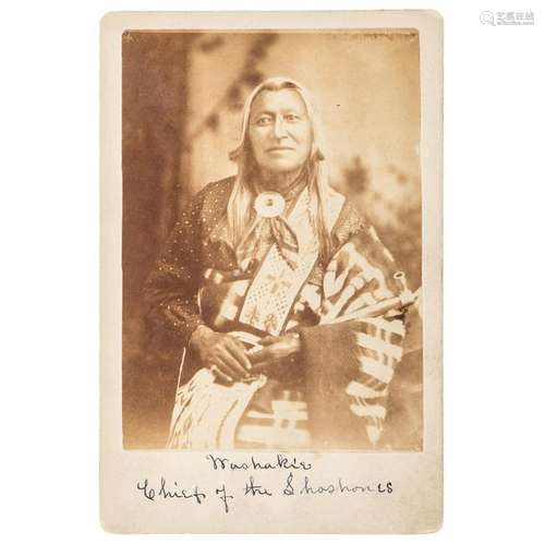 Shoshone Chief Washakie, Cabinet Card by M.D. Houghton