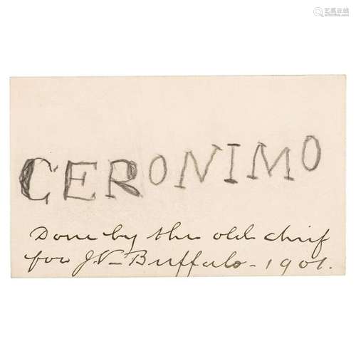 Geronimo Autographed Card with Provenance