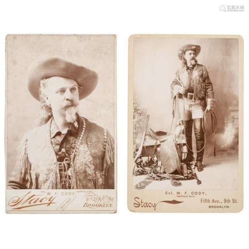 Buffalo Bill Cody, Two Cabinet Cards by Stacy