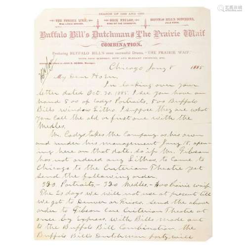 Buffalo Bill's Wild West, Rare Letter from 