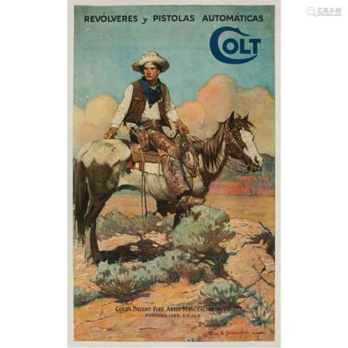 1926 Colt Firearms Spanish Advertisement Poster after